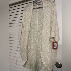 Elegant Cream Open-Front Sweater